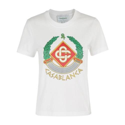 Casablanca Stilren Tryckt Figursydd T-shirt White, Dam