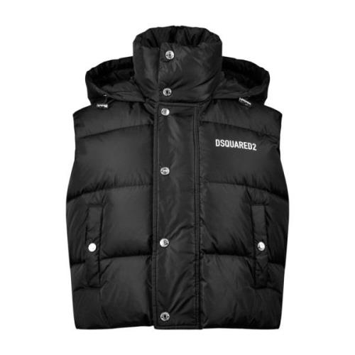 Dsquared2 Ned Vest Jacka Svart Dragkedja Logo Black, Dam