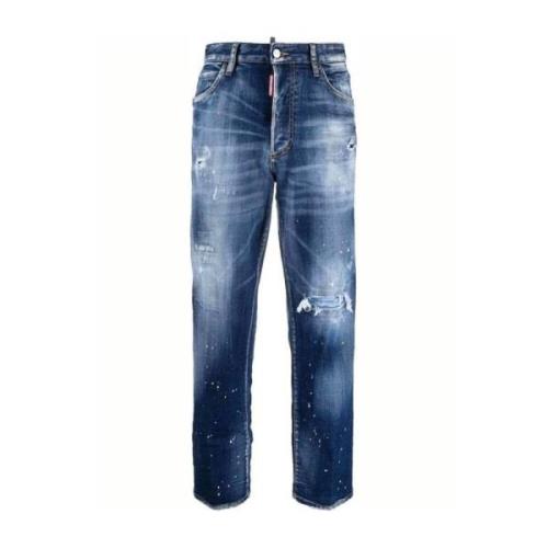 Dsquared2 Blå Jeans Ss22 Destroyed Effekt Blue, Dam