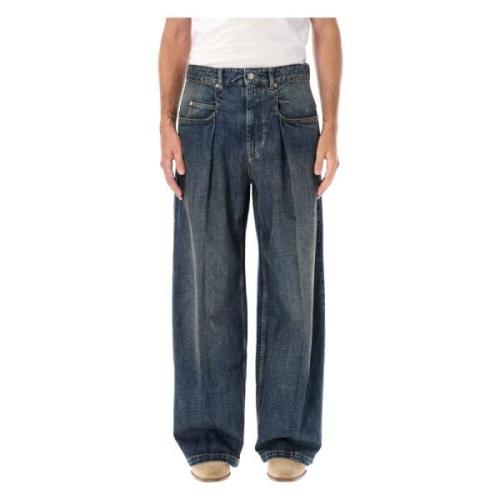 Isabel Marant Mörkblå Denim Wide-Leg Jeans Blue, Herr