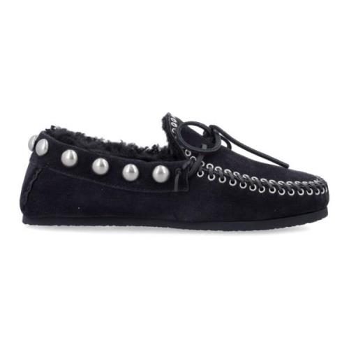 Isabel Marant Shearling Loafer Svarta Skor Black, Dam