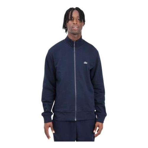 Lacoste Blå Zip Sweater Casual Höst Vinter Blue, Herr