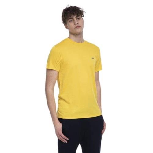 Lacoste Gul T-shirt Pima Bomull Klassisk Passform Yellow, Herr