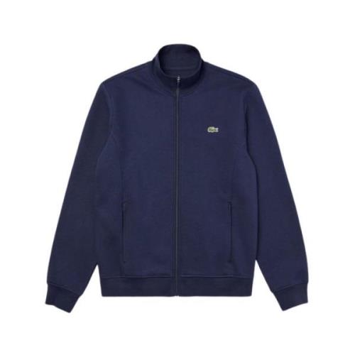 Lacoste Blå Zip Sweater Basic Sportig Modell Blue, Herr