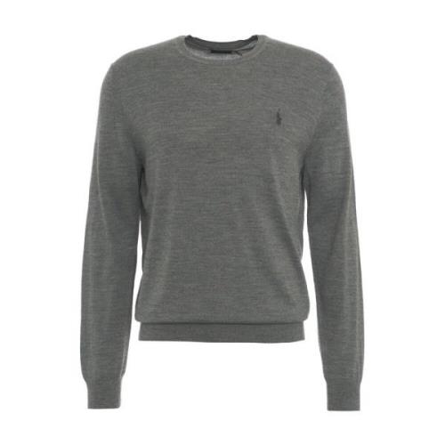 Ralph Lauren Grå Stickad Tröja Aw24 Gray, Herr