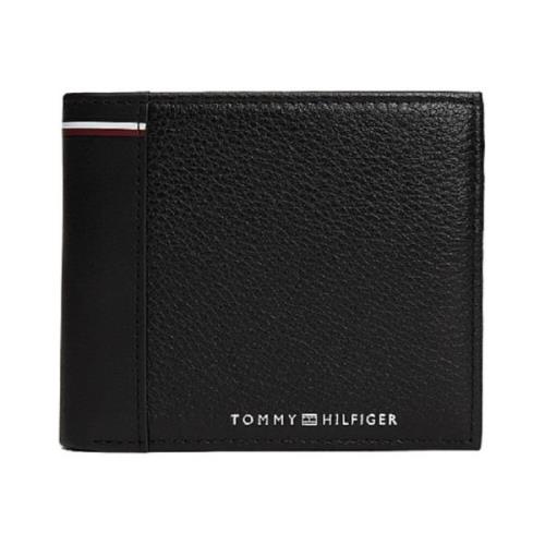 Tommy Hilfiger Svart Läder Bifold Plånbok Black, Herr