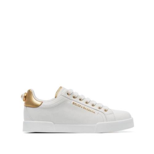 Dolce & Gabbana Vita Läder Portofino Sneakers White, Dam