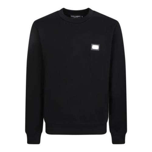 Dolce & Gabbana Svart Sweatshirt Essential Kollektion Black, Herr