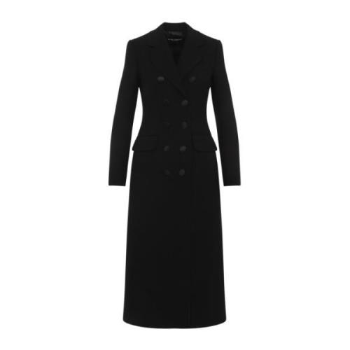 Dolce & Gabbana Nero Coat för Stiligt Vinterutseende Black, Dam