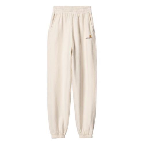 Carhartt Wip W American Script Sweat Pant Långbyxor Beige, Dam