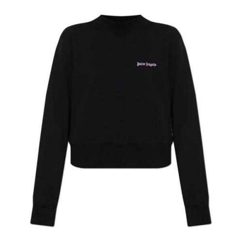 Palm Angels Sweatshirt med Logo Black, Dam