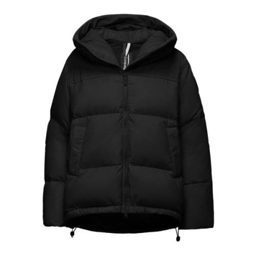 BomBoogie Nagoya Cape - Oversize Bi-Material Dunfylld Cape Black, Dam