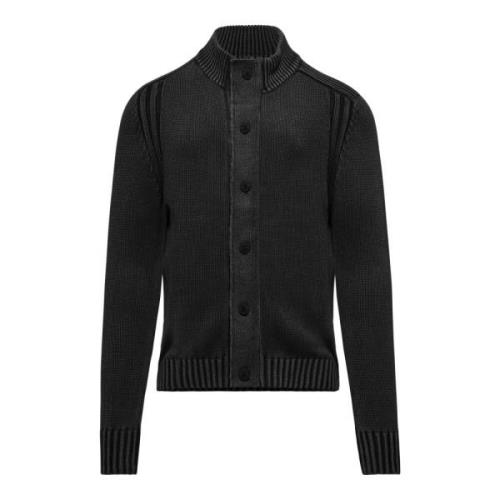 BomBoogie Varm Mock-neck Bomulls Cardigan Black, Herr