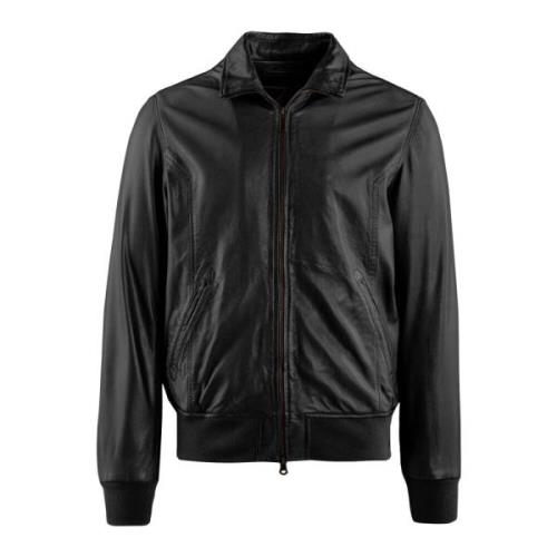 BomBoogie Leather Jackets Black, Herr