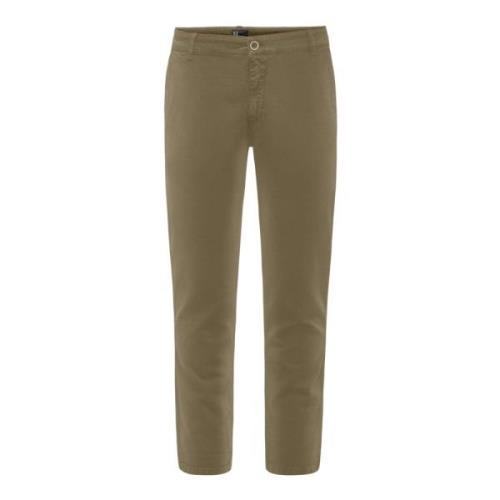 BomBoogie Slim Fit Chino Byxor i Stretch Bomull Green, Herr