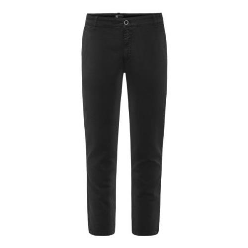 BomBoogie Slim Fit Chino Byxor i Stretch Bomull Black, Herr