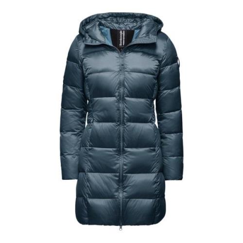 BomBoogie Ljus Nylon Dunjacka med Figursydd Passform Blue, Dam