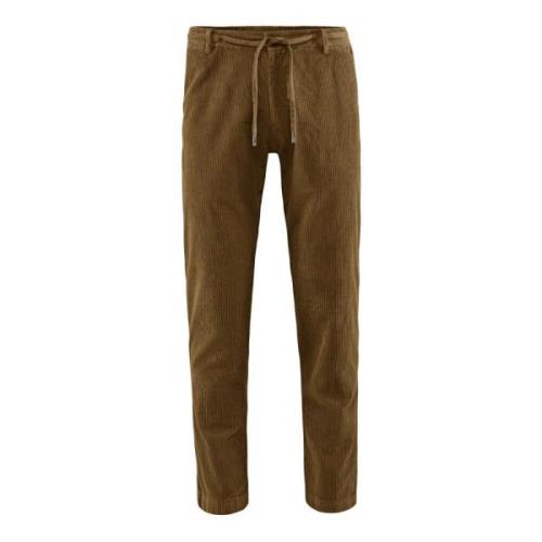 BomBoogie Slim-Fit Sammet Chino Byxor med Dragsko Brown, Herr