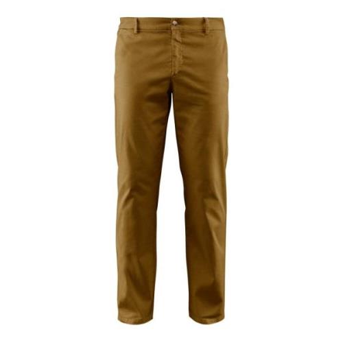 BomBoogie Bekväma Sit Stretch Bomull Chino Byxor Brown, Herr