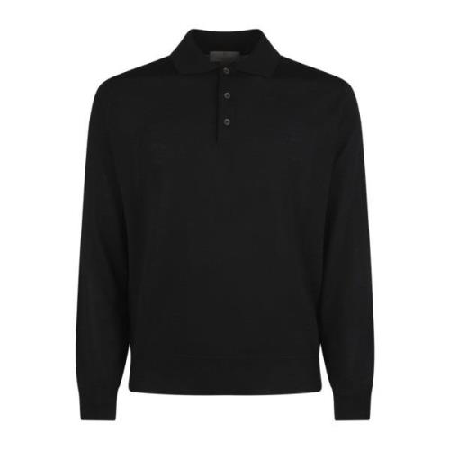 Canali Polo Shirts Black, Herr