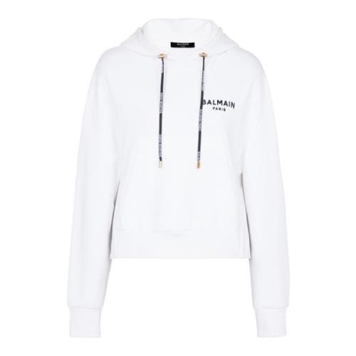 Balmain Focked Paris huvtröja White, Dam