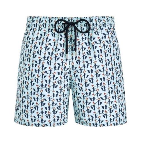 Vilebrequin Herr badshorts med snabbtorkande finish Blue, Herr