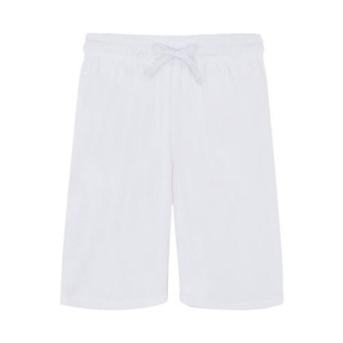 Vilebrequin Terry Bermuda Shorts med Jacquard Design White, Herr