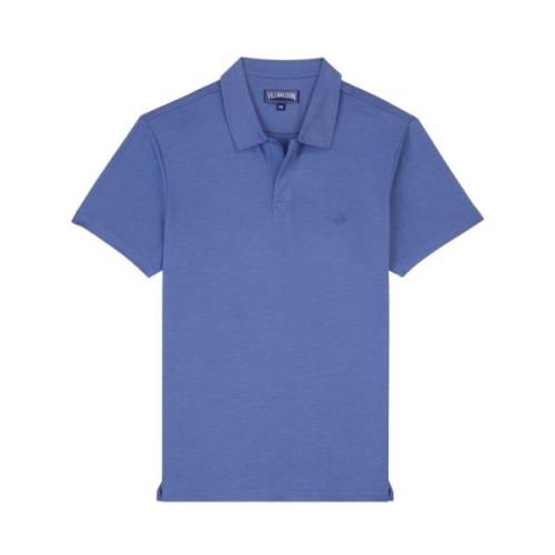 Vilebrequin Herr Tencel Polo Skjorta Blue, Herr