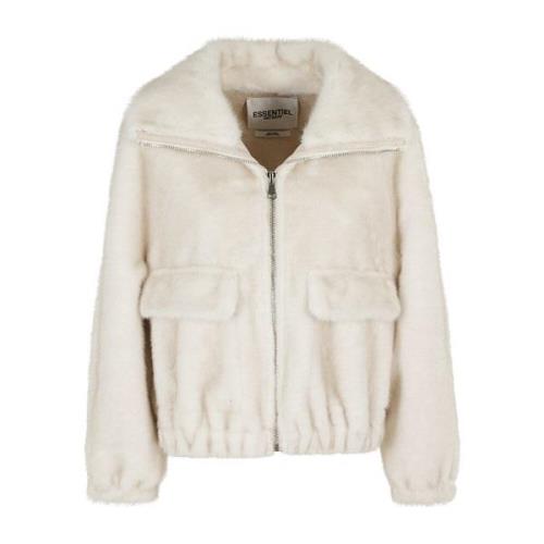 Essentiel Antwerp Faux Fur Jacka för Kvinnor Beige, Dam