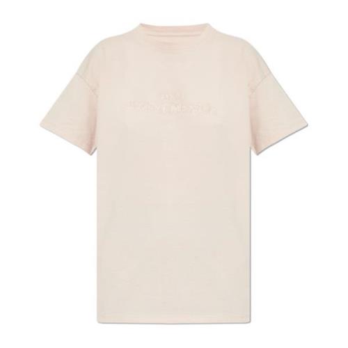 Maison Margiela T-shirt med logotyp Pink, Dam