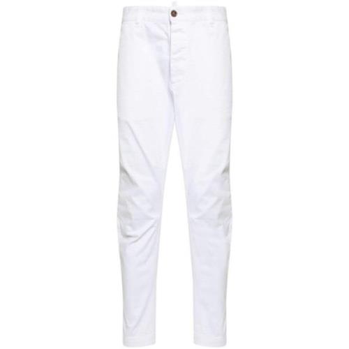 Dsquared2 Snygga Byxor för Män White, Herr