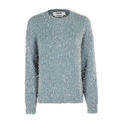 Msgm Stilren Stickad Topp Blue, Dam