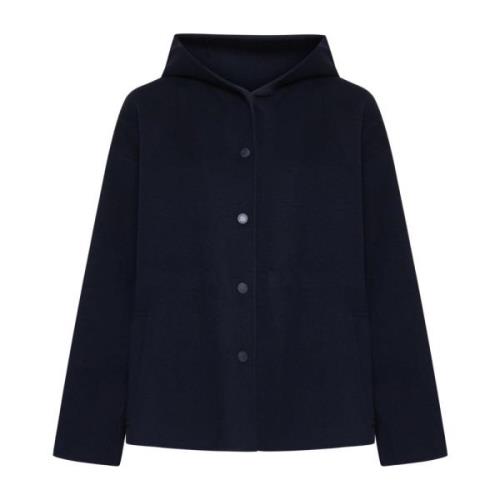 Max Mara Weekend Navy Blue Wool Short Coat Blue, Dam