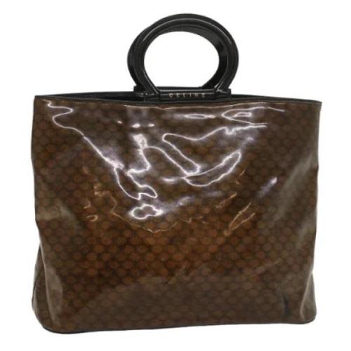 Celine Vintage Pre-owned Canvas handvskor Brown, Dam