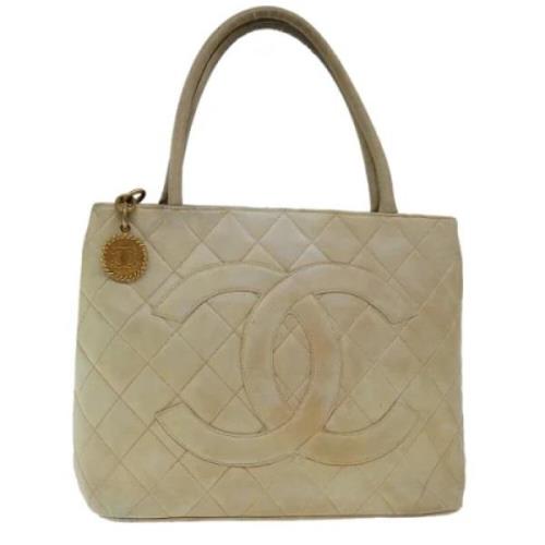 Chanel Vintage Pre-owned Laeder totevskor Beige, Dam