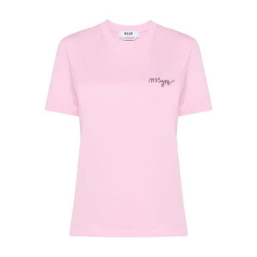 Msgm Rosa Tee Tröja för Kvinnor Pink, Dam