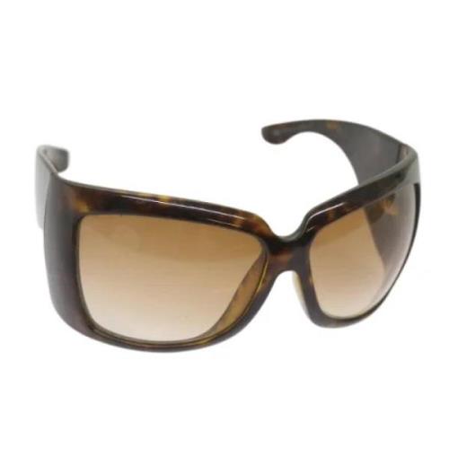 Gucci Vintage Pre-owned Plast solglasgon Brown, Dam