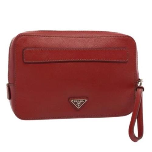 Prada Vintage Pre-owned Laeder kuvertvskor Red, Dam