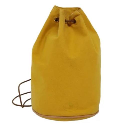 Hermès Vintage Pre-owned Canvas axelremsvskor Yellow, Dam