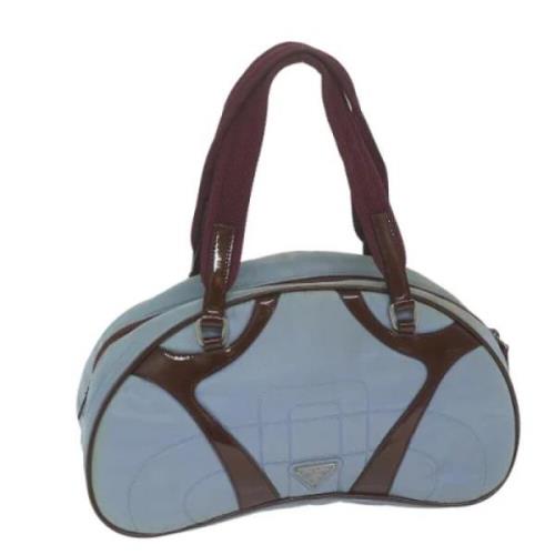 Prada Vintage Pre-owned Nylon handvskor Blue, Dam