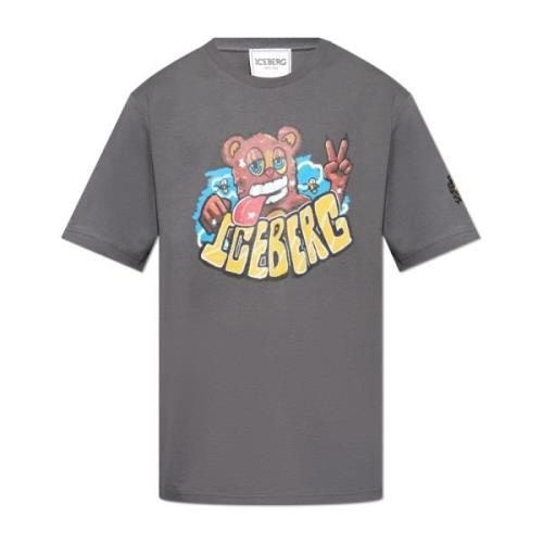 Iceberg T-shirt med tryck Gray, Herr