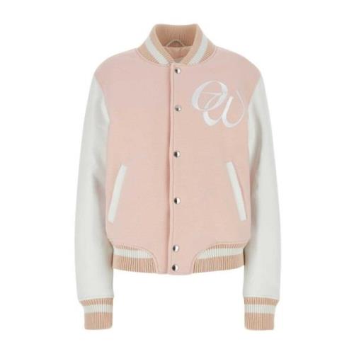 Off White Rosa ullblandad bomberjacka Pink, Dam