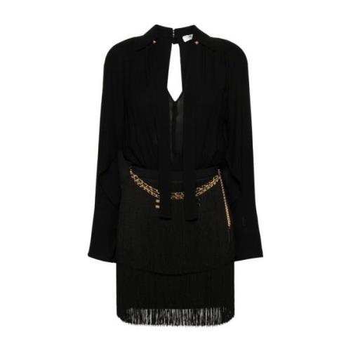 Elisabetta Franchi Svart Klänning Aw24 Dammode Black, Dam