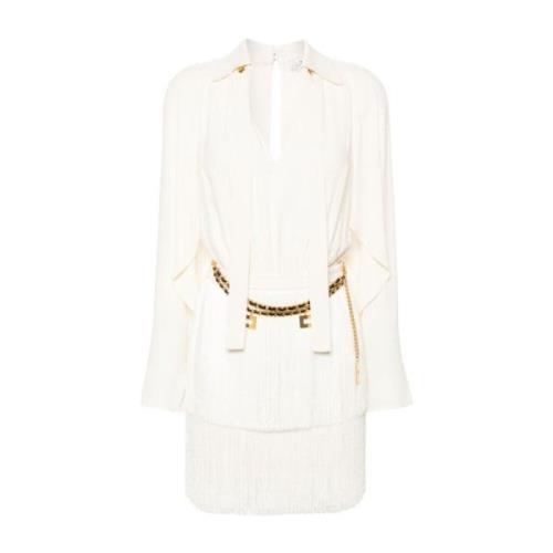 Elisabetta Franchi Vit Klänning Aw24 White, Dam