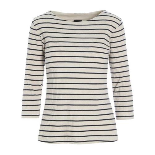 Bitte Kai Rand Breton Stripe Blus Svart/Ivory Beige, Dam