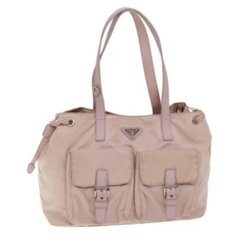 Prada Vintage Pre-owned Nylon totevskor Pink, Dam