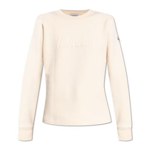 Moncler Sweatshirt med logotyp Beige, Dam