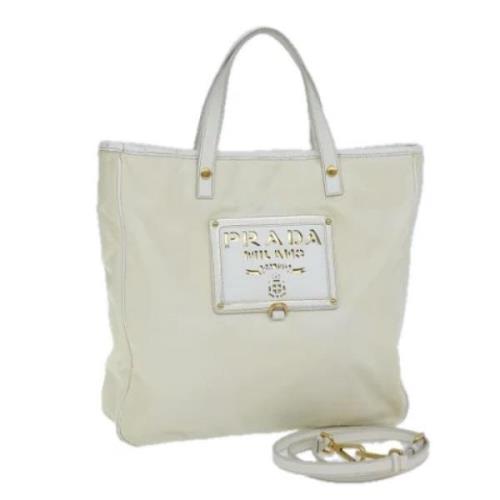 Prada Vintage Pre-owned Nylon totevskor White, Dam