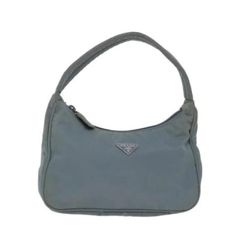 Prada Vintage Pre-owned Nylon handvskor Blue, Dam