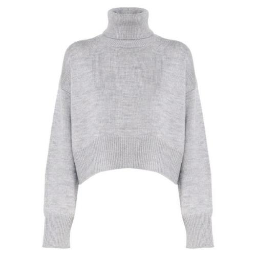 Dondup Grå Ull Turtleneck Sweater Italien Gray, Dam